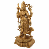 Brass Handcrafted Ardhanarishvara Idol | Panchaloha Ardhanari, Ardhanarishwar, Ardhanareeshwara, Umamaheshwar Murti for Home Temple & Gifts,Gold, 17.5 Inch, 1 Piece