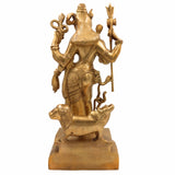 Brass Handcrafted Ardhanarishvara Idol | Panchaloha Ardhanari, Ardhanarishwar, Ardhanareeshwara, Umamaheshwar Murti for Home Temple & Gifts,Gold, 17.5 Inch, 1 Piece