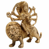 Brass Durga Idol – Mahishasura Mardini Shakti Murti | Maa Durga Devi Statue for Pooja, Navratri, Home Temple & Gifting,Gold, 6 Inch, 1 Piece