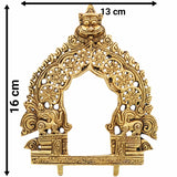 Brass Traditional Prabhavali Frame, Handcrafted Arch Wall Hanging For Home Temple & Decor, Gold, 6.5 Inch, 1 Piece