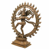 Handcrafted Panchaloha Nataraja Idol in Bronze – Dancing Shiva | Chola Art Adalvallan | South Indian Thandava Murthy Statue for Temple & Home Decor,Brown, 15.5 Inch, 1 Piece