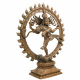 Handcrafted Panchaloha Nataraja Idol in Bronze – Dancing Shiva | Chola Art Adalvallan | South Indian Thandava Murthy Statue for Temple & Home Decor,Brown, 15.5 Inch, 1 Piece
