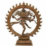 Handcrafted Panchaloha Nataraja Idol in Bronze – Dancing Shiva | Chola Art Adalvallan | South Indian Thandava Murthy Statue for Temple & Home Decor,Brown, 15.5 Inch, 1 Piece