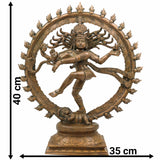 Handcrafted Panchaloha Nataraja Idol in Bronze – Dancing Shiva | Chola Art Adalvallan | South Indian Thandava Murthy Statue for Temple & Home Decor,Brown, 15.5 Inch, 1 Piece