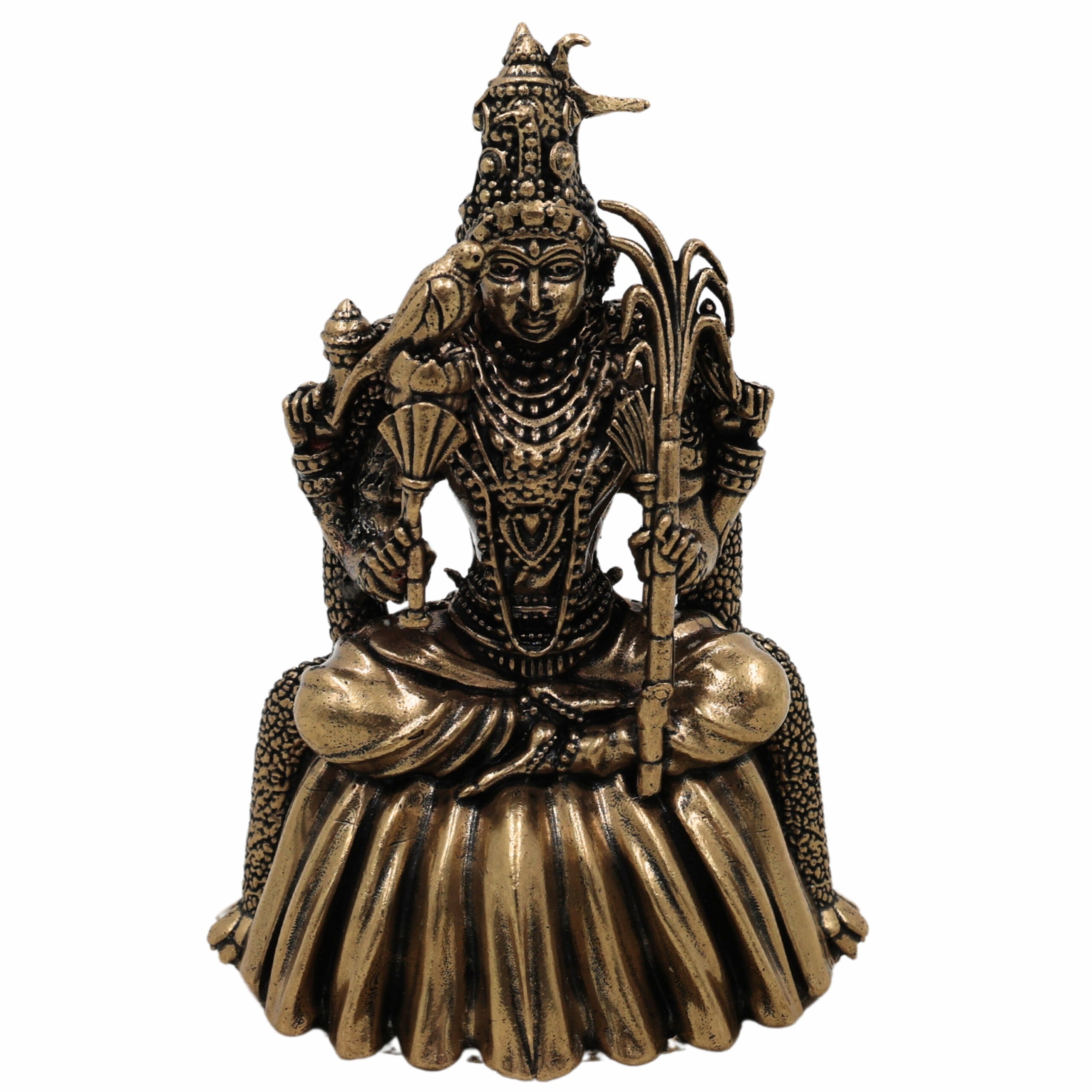 Brass Kamakshi Idol – Handcrafted Kamakhya Devi, Tripura Sundari, Raja Rajeshwari & Meenakshi Murti For Home Temple & Pooja