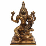 Lakshmi Narasimha Brass Idol – Narasimha Swamy Murti | Lakshmi Narsingh Vigraha | Pital Pratima for Home Temple, Vastu, and Pooja,Gold, 9 Inch, 1 Piece