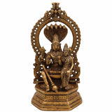 Handcrafted Brass Vishnu Idol – Sriman Narayana, Lakshmi Narayan, Mahavishnu Murti for Pooja Room, Temple & Home Decor          Ask ChatGPT,Gold, 10 Inch, 1 Piece