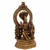 Handcrafted Brass Vishnu Idol – Sriman Narayana, Lakshmi Narayan, Mahavishnu Murti for Pooja Room, Temple & Home Decor          Ask ChatGPT,Gold, 10 Inch, 1 Piece