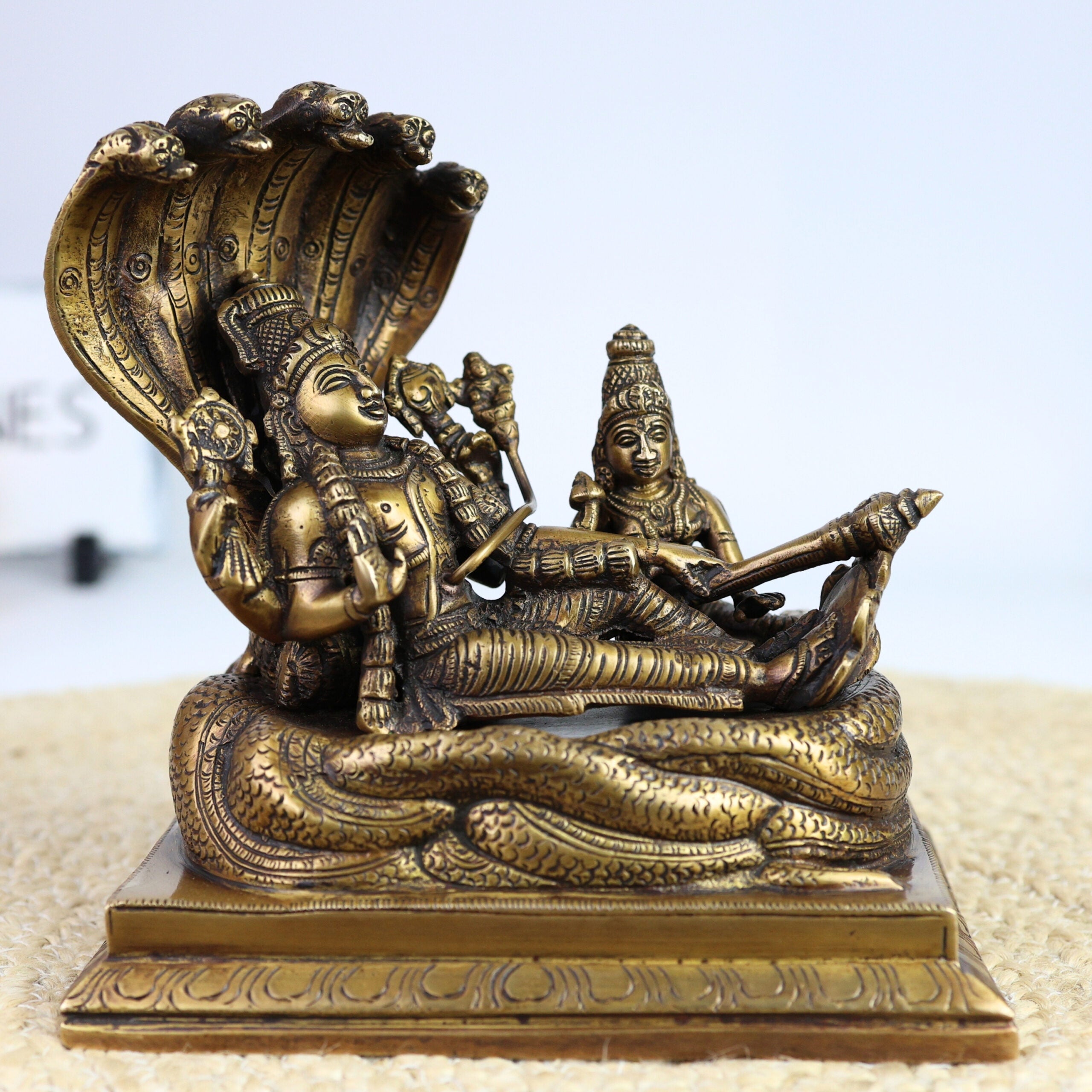 Brass Vishnu Lakshmi Padmanabhaswamy Idol