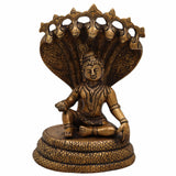Brass Bal Krishna on Sheshnag Idol | Sheshashayi Gopal | Adishesha Bala Gopal Murti for Home Temple, Puja, Janmashtami & Vastu Decor,Gold, 7 Inch, 1 Piece