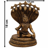 Brass Bal Krishna on Sheshnag Idol | Sheshashayi Gopal | Adishesha Bala Gopal Murti for Home Temple, Puja, Janmashtami & Vastu Decor,Gold, 7 Inch, 1 Piece