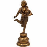 Brass Apsara Matka Lady Idol, Handcrafted Dancing Apsara Sculpture, Antique-Style Peetal/Pittal Figurine for Home, Temple, Pooja, and Decorative Showpiece,Gold, 16.5 Inch, 1 Piece