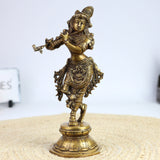 Handcrafted Brass Krishna Idol