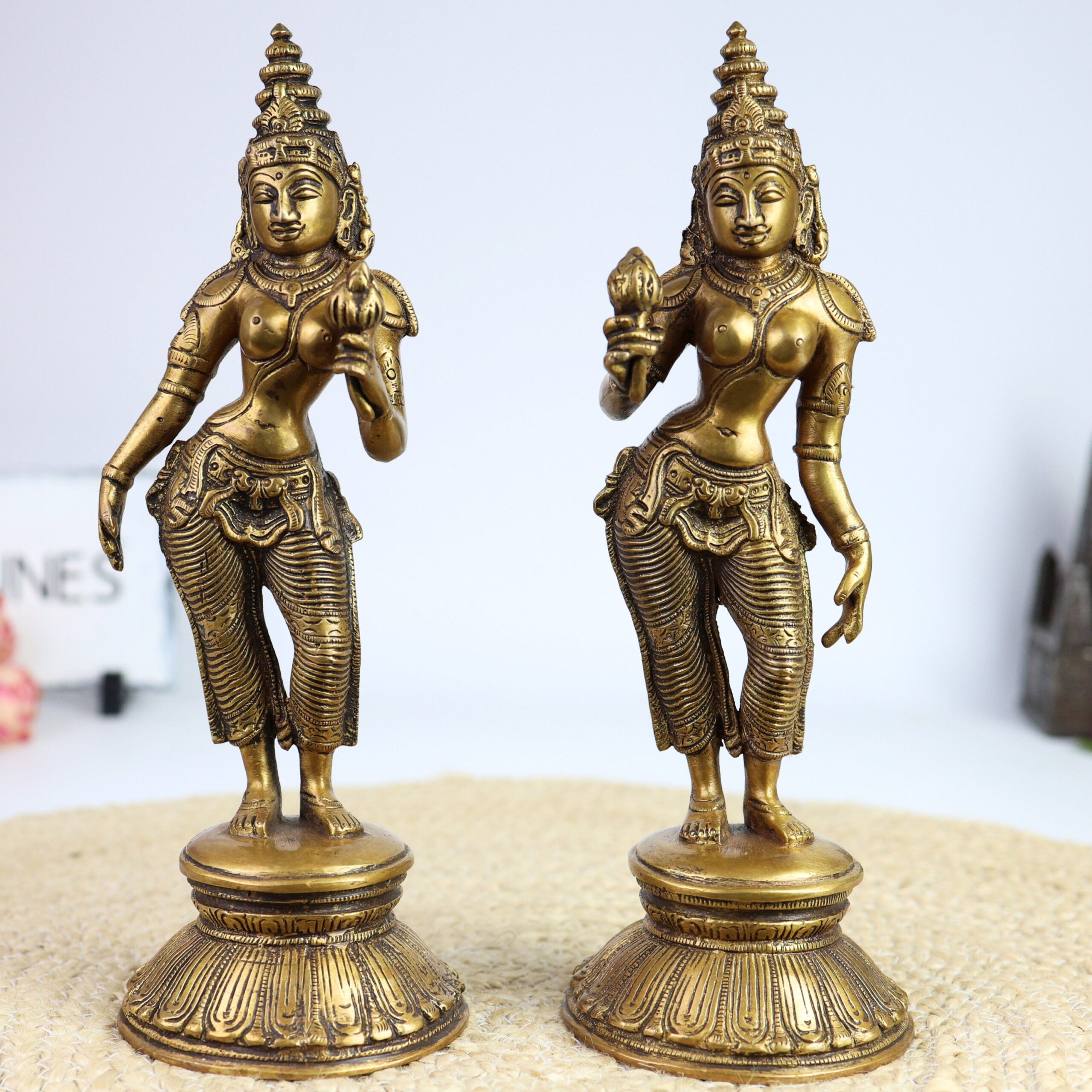 Shridevi Bhudevi Brass Idol