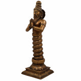 Brass Maharishi Patanjali Idol | Sage Patanjali Rishi Statue with Serpent Hood | Yoga Guru Patanjali Murti for Home Temple, Meditation & Pooja Decor,Gold, 17.5 Inch, 1 Piece