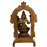 Bhunes Brass Lakshmi Narasimha Idol – Divine Lord Narasimha With Goddess Lakshmi Statue For Protection, Prosperity & Blessings,Gold, 8.5 Inch, 1 Piece