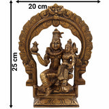 Brass Swarnakarshana Bhairava Shiva Parvati Idol – Panchaloha Swarna Bhairav Murti for Wealth, Power & Harmony, Gold, 10 Inch, 1 Piece