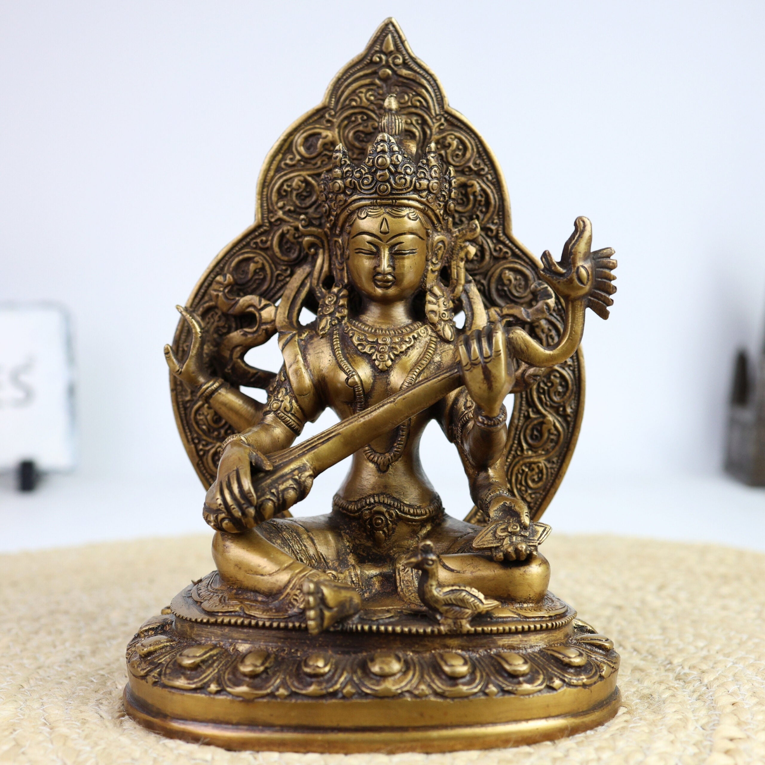 Brass Saraswati Idol