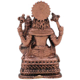 Copper Sri Lakshmi Narasimha Idol, Lakshmi Sameta Narasimha Swamy Tamraloha Murti for Home Puja & Mandir Worship, Brown, 2.5 Inch, 1 Piece