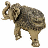 Handcrafted Brass Elephant, Gaja, Hathi, Gajraj, Aana, Yanai, Gajendra, Peetal Gajavahan for Home, Temple, Vastu, Gift Decor,Gold, 3 Inch, 1 Piece