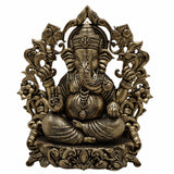 Brass Ganesh Idol, Ganapati Murti, Vighnaharta Statue for Pooja, Home Temple, Decor, Ganesh Chaturthi & Gifts,Gold, 4.5 Inch, 1 Piece
