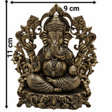 Brass Ganesh Idol, Ganapati Murti, Vighnaharta Statue for Pooja, Home Temple, Decor, Ganesh Chaturthi & Gifts,Gold, 4.5 Inch, 1 Piece
