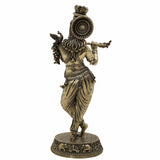 Brass Krishna Idol | Murlidhar Kanha Gopal Govinda Murti | Handmade Shree Krishna Statue for Home Temple, Janmashtami & Gift,Gold, 6.5 Inch, 1 Piece