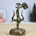 Brass Trishul with Damru Idol