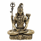 Brass Shiva Idol for Puja – Handcrafted Mahadev Murti | Bholenath, Shankar, Nataraja, Adiyogi, Rudra Statue for Home Decor, Temple & Gift,Gold, 4.5 Inch, 1 Piece