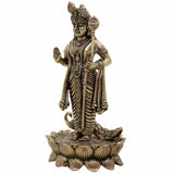 Brass Murugan Idol – Kartikeya | Subramanya | Skanda | Vel Murugan | Shanmukha | Palani Andavar Statue for Puja, Home Temple & Gifting,Gold, 4 Inch, 1 Piece