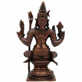 Copper Rajarajeshwari Idol, Mata Rajarajeshwari Murti, Raja Rajeswari Devi Statue for Home Temple, Puja & Spiritual Gift,Brown, 4 Inch, 1 Piece