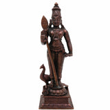 Copper Handcrafted Murugan Idol | Kartikeya Subramanya Skanda Shanmukha Kumara Swamy Statue | Tamra Pooja Murti for Temple, Home Decor & Gifts,Brown, 6 Inch, 1 Piece