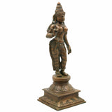 Divine Panchaloha Bhoga Shakti Parvati Idol | Bronze Shakti Devi Murti in Chola Style For Temple & Home Décor,Brown, 12 Inch, 1 Piece