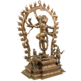 Gajasurasamhara Nataraja Idol in Panchaloha – Bronze Chola Style Gajasamharamoorthy | Lord Shiva Gajasura Mardhana Murti for Temple, Home & Vastu,Brown, 22 Inch, 1 Piece