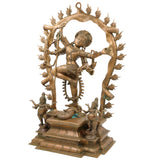 Gajasurasamhara Nataraja Idol in Panchaloha – Bronze Chola Style Gajasamharamoorthy | Lord Shiva Gajasura Mardhana Murti for Temple, Home & Vastu,Brown, 22 Inch, 1 Piece