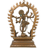 Gajasurasamhara Nataraja Idol in Panchaloha – Bronze Chola Style Gajasamharamoorthy | Lord Shiva Gajasura Mardhana Murti for Temple, Home & Vastu,Brown, 22 Inch, 1 Piece