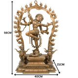 Gajasurasamhara Nataraja Idol in Panchaloha – Bronze Chola Style Gajasamharamoorthy | Lord Shiva Gajasura Mardhana Murti for Temple, Home & Vastu,Brown, 22 Inch, 1 Piece