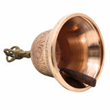 Brass Pooja Bell (Ganti) | Temple Bell | Puja Ghanti | Mandir Bell | Handheld Hindu Ritual Bell | Aarti, Bhajan & Meditation Bell | Decorative Brass & Bronze Worship Bell,Gold, 8 Inch, 1 Piece