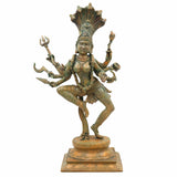 Bronze Kali Durga Adi Shakti Idol | Handcrafted Panchaloha Mahakali Chamunda Bhadrakali Statue | Chola Art Devi Murti for Pooja, Temple & Home Decor",Brown, 18.5 Inch, 1 Piece