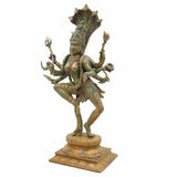Bronze Kali Durga Adi Shakti Idol | Handcrafted Panchaloha Mahakali Chamunda Bhadrakali Statue | Chola Art Devi Murti for Pooja, Temple & Home Decor",Brown, 18.5 Inch, 1 Piece
