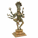 Bronze Kali Durga Adi Shakti Idol | Handcrafted Panchaloha Mahakali Chamunda Bhadrakali Statue | Chola Art Devi Murti for Pooja, Temple & Home Decor",Brown, 18.5 Inch, 1 Piece