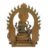 Bronze Panchaloha Shiva Parivar Idol | Lord Shiva Parvati Ganesha Kartikeya Murugan Statue | Handcrafted Chola Art Hindu Deity Murti for Temple & Home Decor,Brown, 13 Inch, 1 Piece