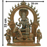 Bronze Panchaloha Shiva Parivar Idol | Lord Shiva Parvati Ganesha Kartikeya Murugan Statue | Handcrafted Chola Art Hindu Deity Murti for Temple & Home Decor,Brown, 13 Inch, 1 Piece