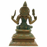 Handcrafted Bronze Indra Dev Idol | Devendra Sakra Vasava Murti | Panchaloha Chola Art Vedic God Statue for Home Temple Decor,Brown, 13 Inch, 1 Piece