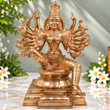 Bronze PanchalohaGoddess Kali | Adi Shakti | Mahakali Bronze Panchaloha Idol | Chola Art Inspired Handcrafted Durga Sculpture,Gold, 18 Inch, 1 Piece