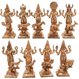 Handcrafted Bronze Panchaloha Navagraha Idol Set – Nava Graha Devata | 9 Planetary Gods | Graha Shanti Vastu Remedy Sculpture,Gold, 6.5 Inch, 1 Piece