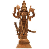 Bronze Lord Murugan Idol, Handcrafted Subramanya Kartikeya Murti for Pooja, Temple & Home Decor, Brown, 6.5 Inch, 1 Piece