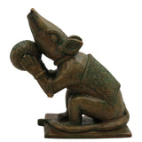 Bronze Mooshika Vahana Idol, Ganapati Vahana, Panchaloha Ganesh Mouse, Mushika Moorthi | Pittalai Chola-Style Sculpture for Pooja & Home Temple,Gold, 4.5 Inch, 1 Piece