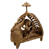 Radha Krishna Brass Idol, Radha Krishna Brass Idol, Radha Gopal for Pooja, Home Decor & Gifting, Gold, 9.5 Inch, 1 Piece