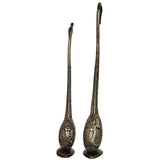 Bhunes Hand Carved Brass Swan Statue Set – Handcrafted Vintage Duck Sculptures for Home & Office Decor Set Of 2, Black, 31.5 Inch